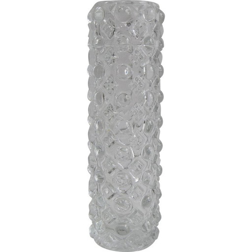 Neu geschliffene Glasvase von Pavel Pánek für Sklo Union Libochovice, Tschechoslowakei 1970