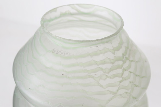 Image 1 of Französische Art-Déco-Hängeleuchte mit grünem Glasschirm, 1940