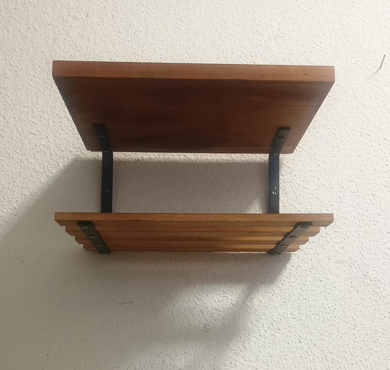 Image 1 of Fifties Wandregal mit zwei Regalen