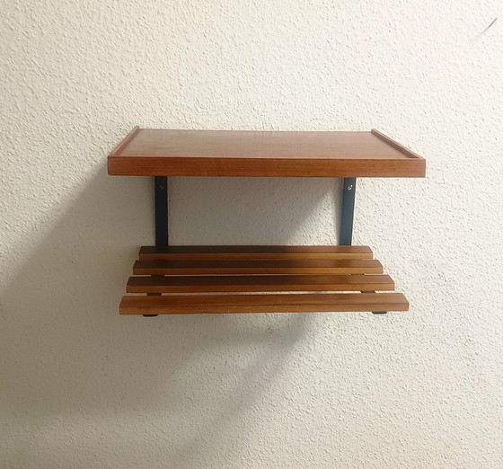 Image 1 of Fifties Wandregal mit zwei Regalen