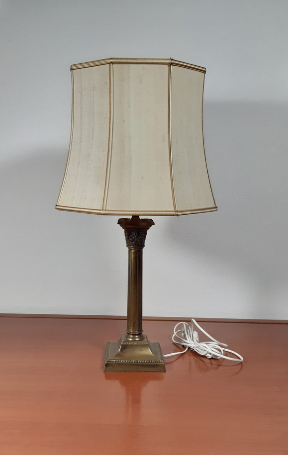 Image 1 of Tischlampe mit Original-Lampenschirm, Klassische Bronze (Frantzen)