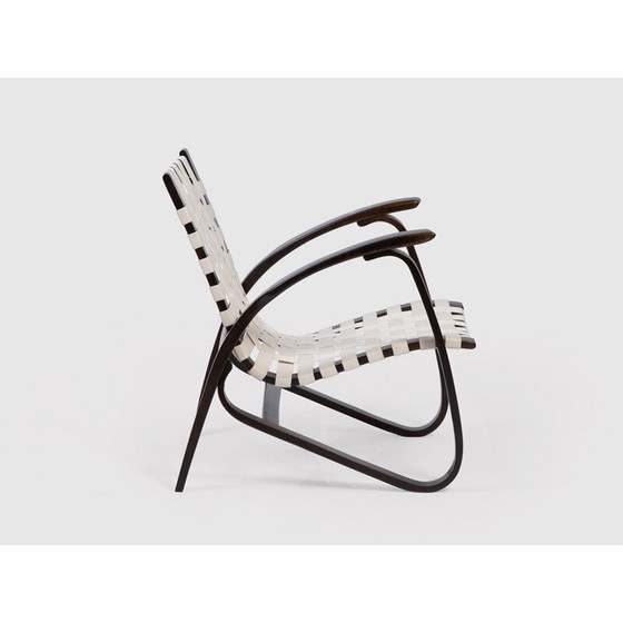 Image 1 of Ein Paar Vintage-Sessel aus Buchenholz und Segeltuchgurten von J. Vanek für Up Zavody, Tschechoslowakei 1930