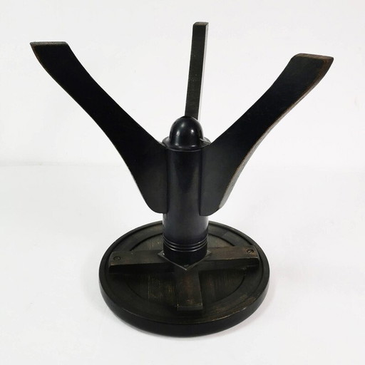 Vintage Art Deco Klavierhocker aus Buchenholz und Leder, Deutschland 1930