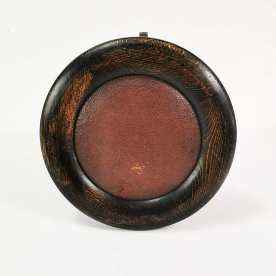 Image 1 of Vintage Art Deco Klavierhocker aus Buchenholz und Leder, Deutschland 1930