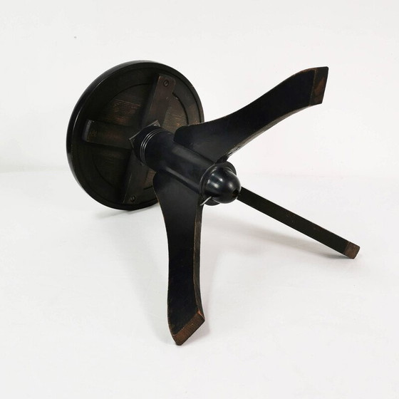 Image 1 of Vintage Art Deco Klavierhocker aus Buchenholz und Leder, Deutschland 1930