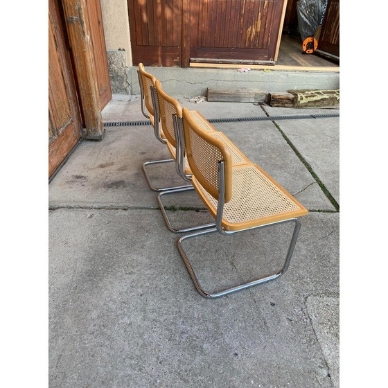 Image 1 of Satz von 3 italienischen B32 Cesca Stühlen aus der Mitte des Jahrhunderts von Marcel Breuer, 1970er Jahre