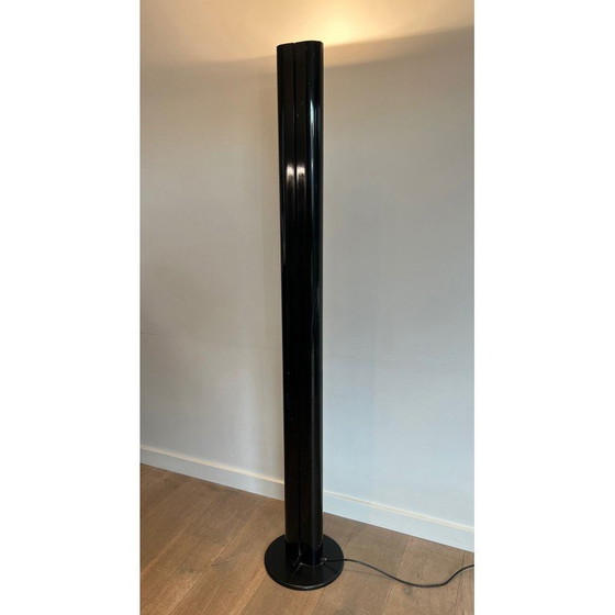 Image 1 of Vintage Megaron hallogen Stehleuchte aus schwarz lackiertem Metall von Gianfranco Frattini