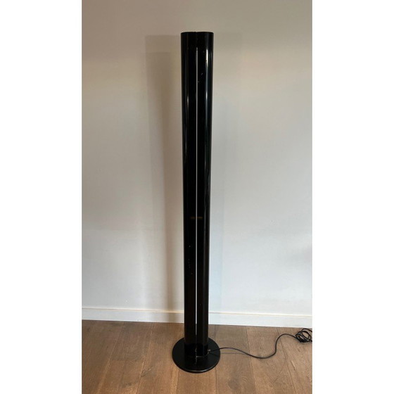 Image 1 of Vintage Megaron hallogen Stehleuchte aus schwarz lackiertem Metall von Gianfranco Frattini