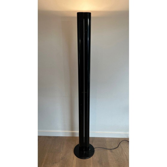Image 1 of Vintage Megaron hallogen Stehleuchte aus schwarz lackiertem Metall von Gianfranco Frattini