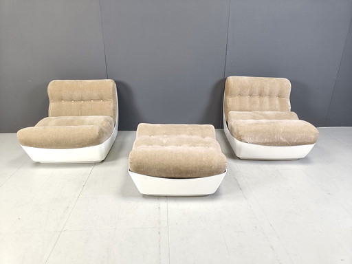 Paar Space Age Lounge Chairs, 1960er Jahre