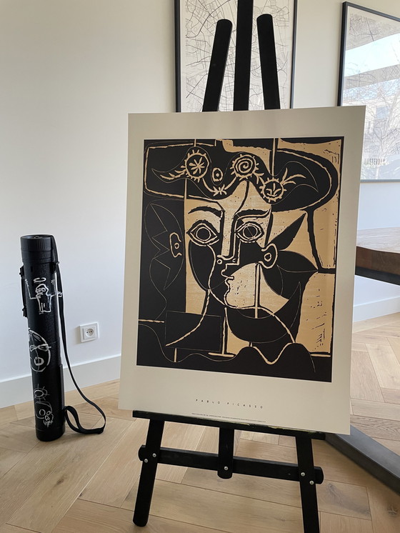 Image 1 of Pablo Picasso (1881-1973), Femme au Chapeau Orne, 1962, Copyright 1998 Succession Pablo Picasso SOFAM, Belgique, Printed in Ital