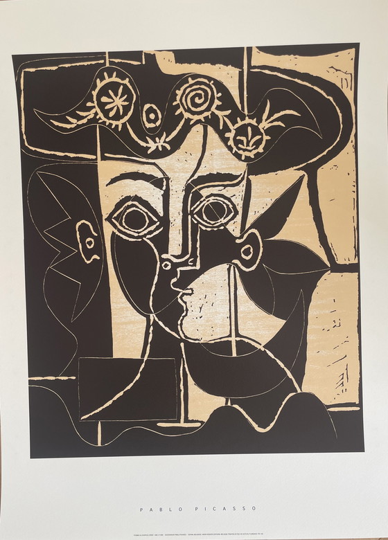 Image 1 of Pablo Picasso (1881-1973), Femme au Chapeau Orne, 1962, Copyright 1998 Succession Pablo Picasso SOFAM, Belgique, Printed in Ital