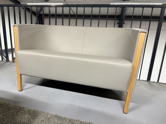 Image 1 of Moroso Sitzgruppe Grau Leder 2 Sitzer Sofa 2x Sessel