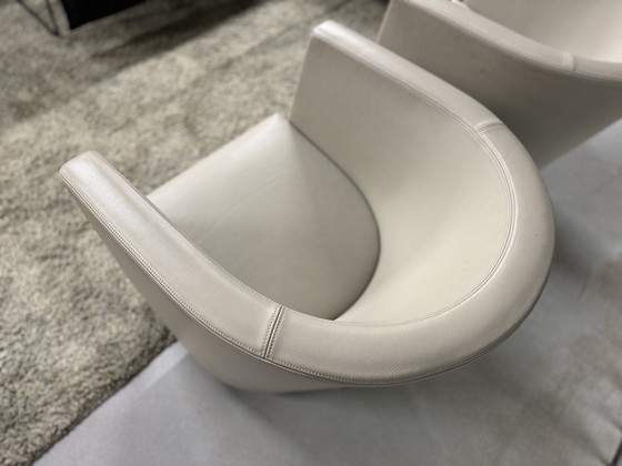 Image 1 of Moroso Sitzgruppe Grau Leder 2 Sitzer Sofa 2x Sessel