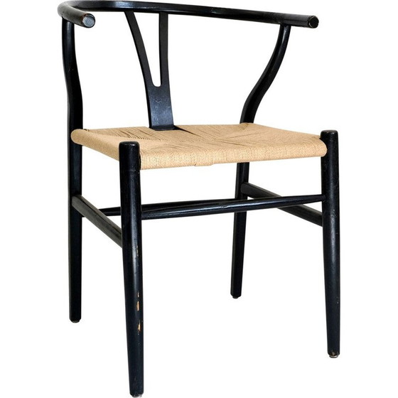 Image 1 of Vintage-Stuhl aus gebeiztem Holz und Seil, 1970