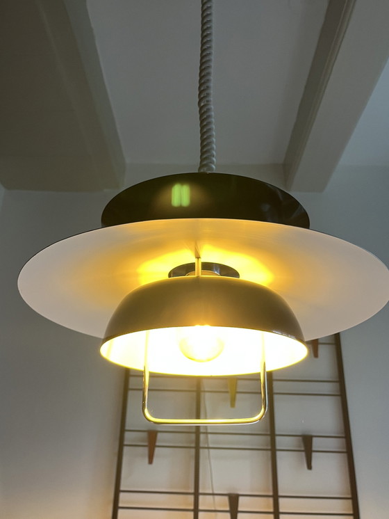 Image 1 of Retro Skandinavische Skala Lampe Schwarz Weiß Chrom