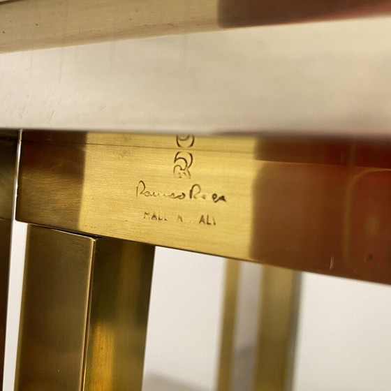 Image 1 of Vintage Tischlampe aus Chromstahl und Messing von Romeo Rega, Italien 1970