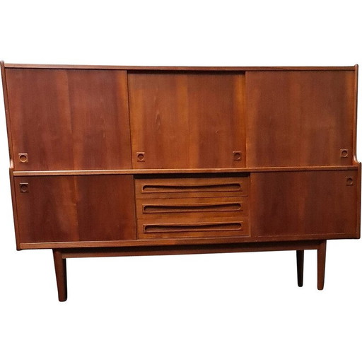 Mid-Century modernes Teakholz-Highboard, Dänemark