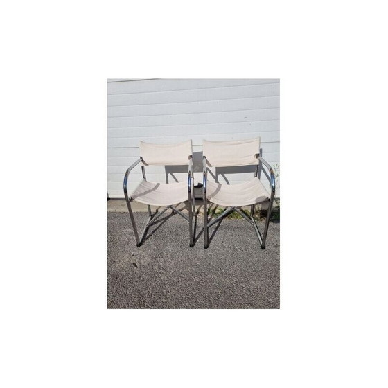 Image 1 of Paar Vintage-Sessel aus verchromtem Stahl von Börge Lindau und Bo Lindekrantz, 1960