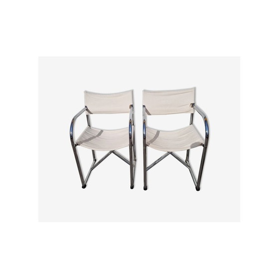 Image 1 of Paar Vintage-Sessel aus verchromtem Stahl von Börge Lindau und Bo Lindekrantz, 1960