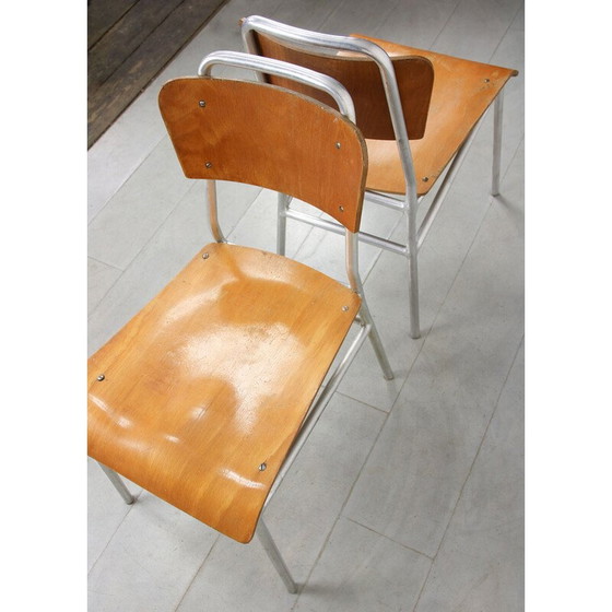 Image 1 of Paar Stühle aus Sperrholz und Aluminium aus der Mitte des Jahrhunderts
