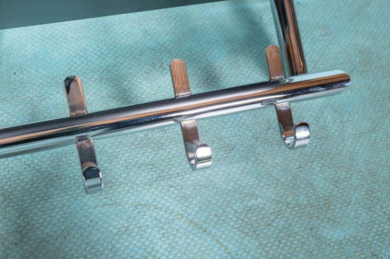 Image 1 of Minimalistischer Garderobenständer Rohrrahmen Chrom 80er Jahre memphis coat rack