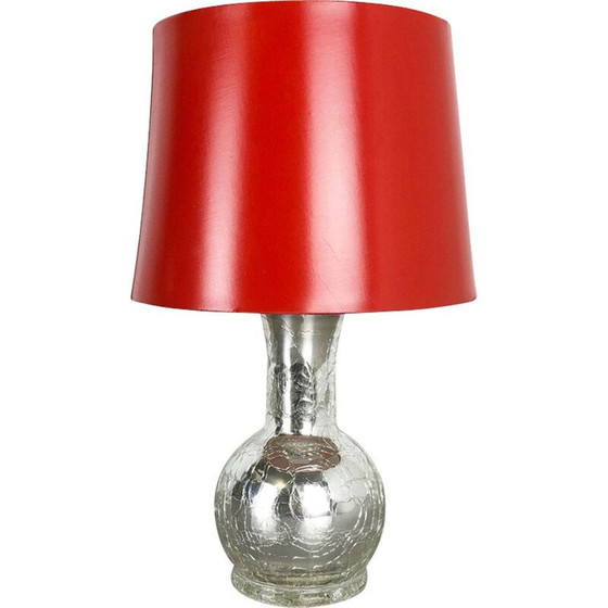 Image 1 of Rote Vintage-Tischleuchte von Uno und Östen Kristiansson für Luxus Vittsjö