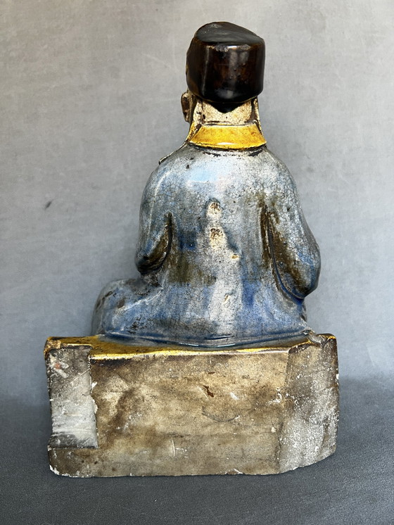 Image 1 of Unsterblich, Ming-Dynastie glasierte Keramik Würdenträger Fahua, signiert. 17. Jahrhundert, glasiert Ming-Dynastie,