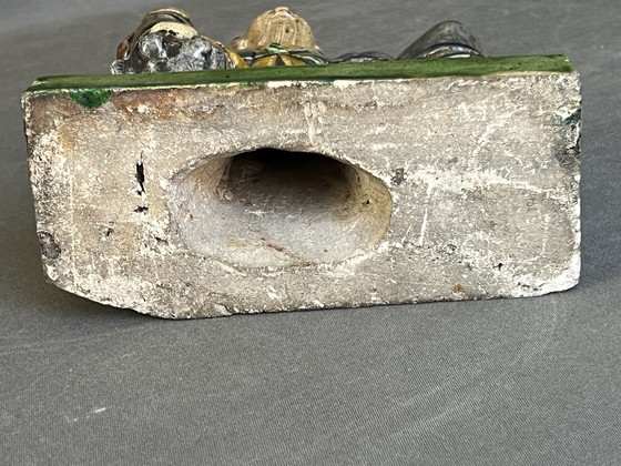 Image 1 of Unsterblich, Ming-Dynastie glasierte Keramik Würdenträger Fahua, signiert. 17. Jahrhundert, glasiert Ming-Dynastie,