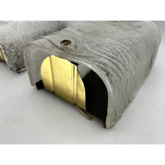 Image 1 of Paar alte Kronleuchter aus Murano-Corteccia-Glas von Toni Zuccheri für Venini, Italien 1960