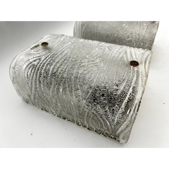 Image 1 of Paar alte Kronleuchter aus Murano-Corteccia-Glas von Toni Zuccheri für Venini, Italien 1960