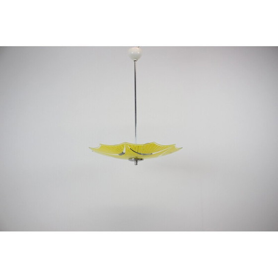 Image 1 of Mid Century Glas-Hängeleuchte von Napako, Tschechoslowakei 1960er Jahre