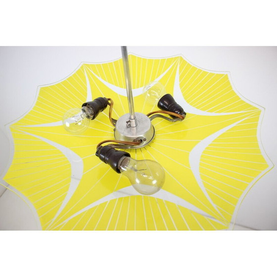 Image 1 of Mid Century Glas-Hängeleuchte von Napako, Tschechoslowakei 1960er Jahre