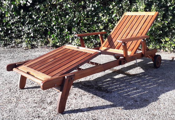Image 1 of Teak- und Gartenliege mit Teak- und Gartenkissen