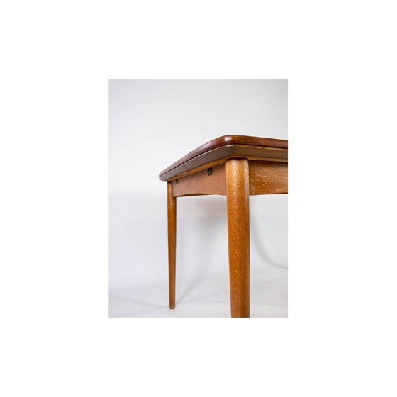 Image 1 of Vintage Teakholz Tisch mit Erweiterungen und Eiche Beine Dänemark 1960s