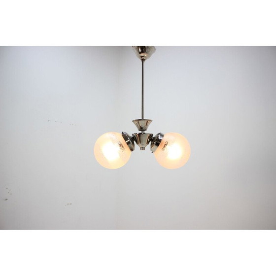 Image 1 of Vintage-Kronleuchter aus Glas und Metall für Napako, Tschechoslowakei 1930