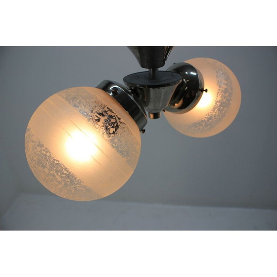 Image 1 of Vintage-Kronleuchter aus Glas und Metall für Napako, Tschechoslowakei 1930