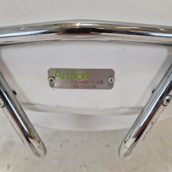 Image 1 of Vintage-Scheibenstuhl aus Chromstahl und Leder von Pierre Paulin für Artifort, 1980