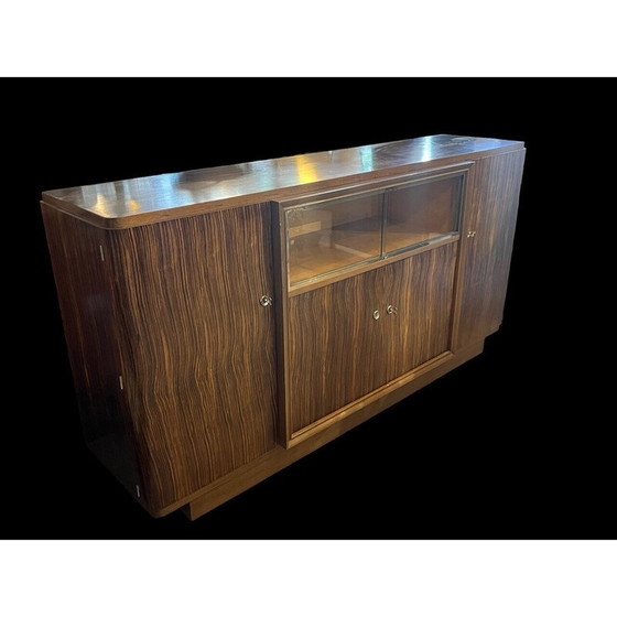 Image 1 of Vintage Art Deco Highboard aus Makassar-Ebenholz