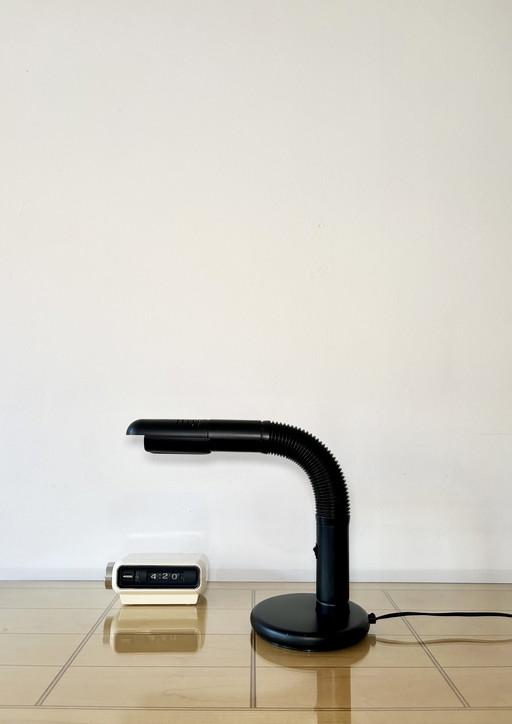 Targetti Sankey, Vintage Tischlampe, Italien, 70S, Space Age, Mid Century, Industriedesign, Schwanenhalslampe