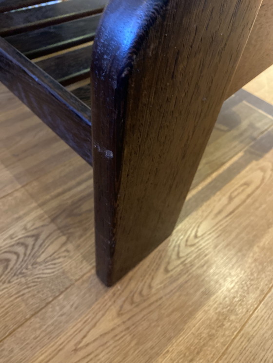 Image 1 of Vintage Couchtisch aus Wengeglas und Leder