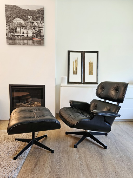 Vitra Eames Lounge Stuhl voll schwarz Ausgabe '80s