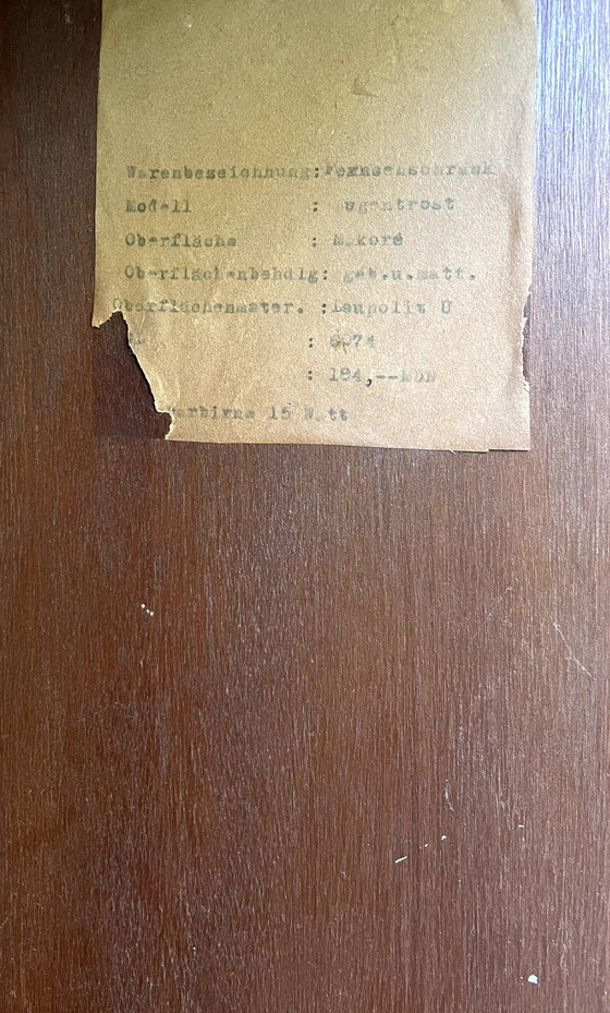 Image 1 of Likör- Und Fernsehschrank Mit Spiegelboden Und Rückbeleuchtung / Vintage