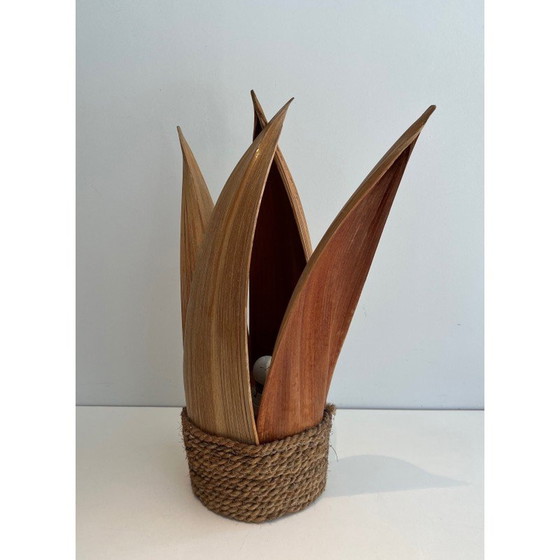 Image 1 of Dekorative Vintage-Tischlampe aus Palme und Seil, Frankreich 1970