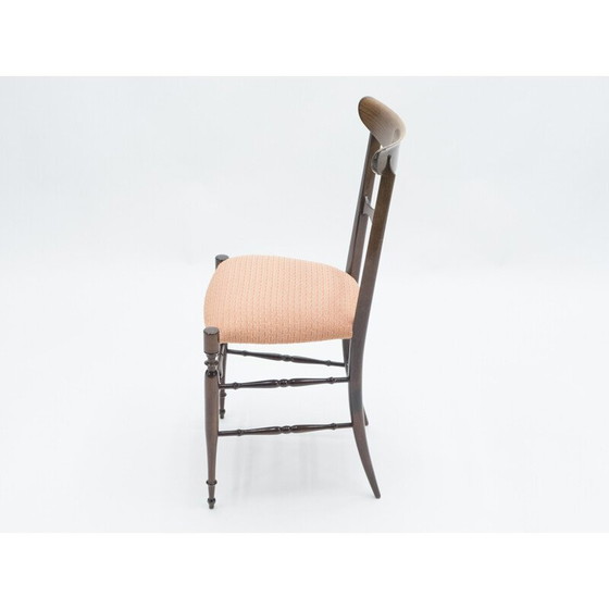 Image 1 of Paar vintage Campanino Chiavari Stühle aus Nussbaum von Fratelli Levaggi 1950