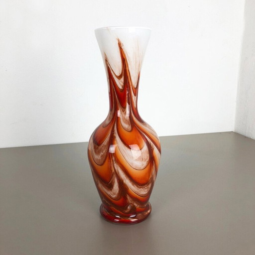 Orangefarbene Vintage-Vase von Opaline Florenz, Italien 1970