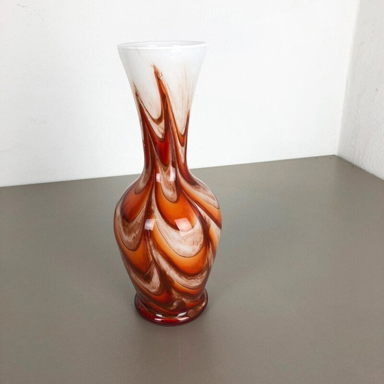Image 1 of Orangefarbene Vintage-Vase von Opaline Florenz, Italien 1970