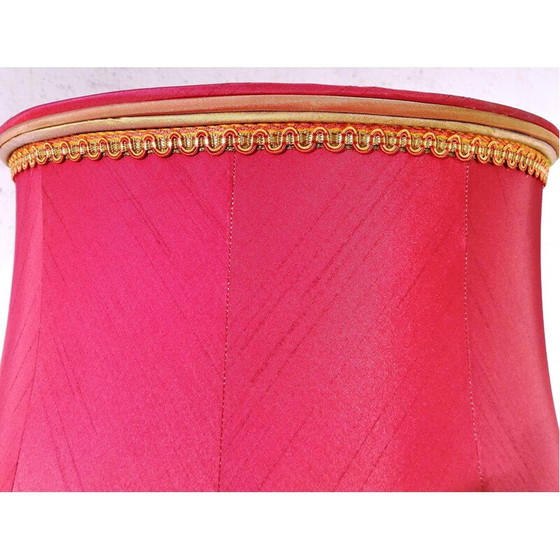 Image 1 of Vintage-Deckenlampe aus rotem Stoff