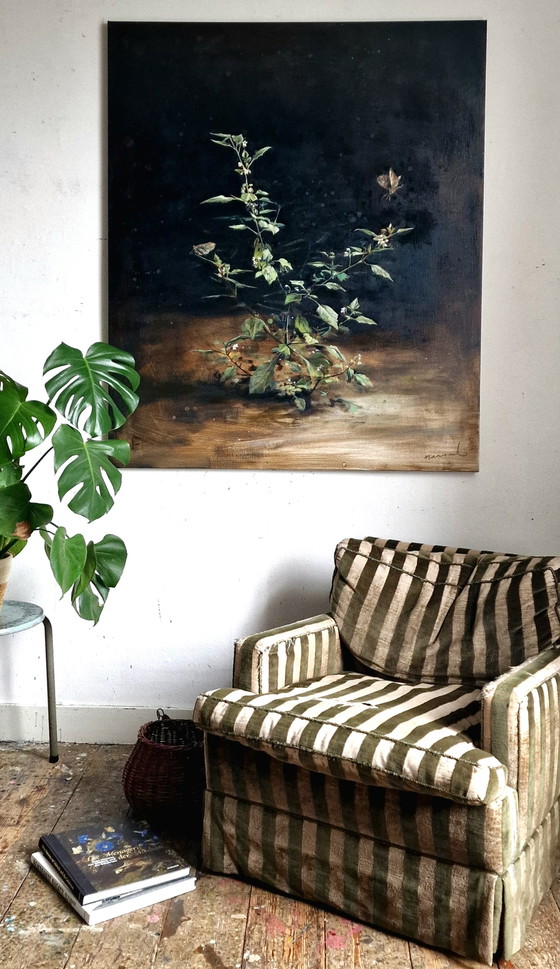 Image 1 of Ölgemälde Nightshade With Night Butterflies von Nanouk Weijnen