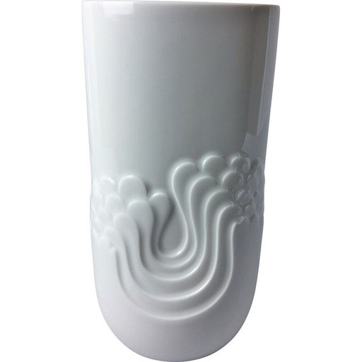 Weiße Vase aus Porzellan von Tapio Wikkala für Thomas, 1970